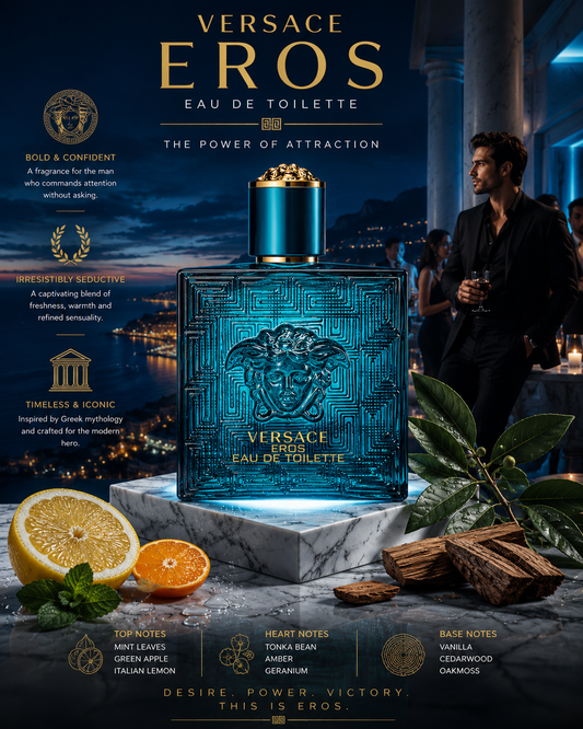 Eros by Versace – Eau de Toilette (3.4 oz / 100 ml)
