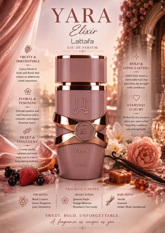 Lattafa – YARA Elixir (Women) 3.4 oz Eau de Parfum