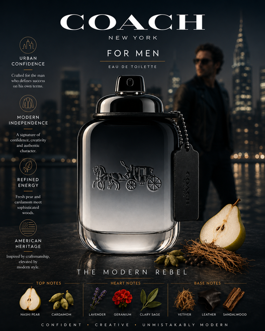 Coach for Men – Eau de Toilette (3.3 oz / 100 ml)