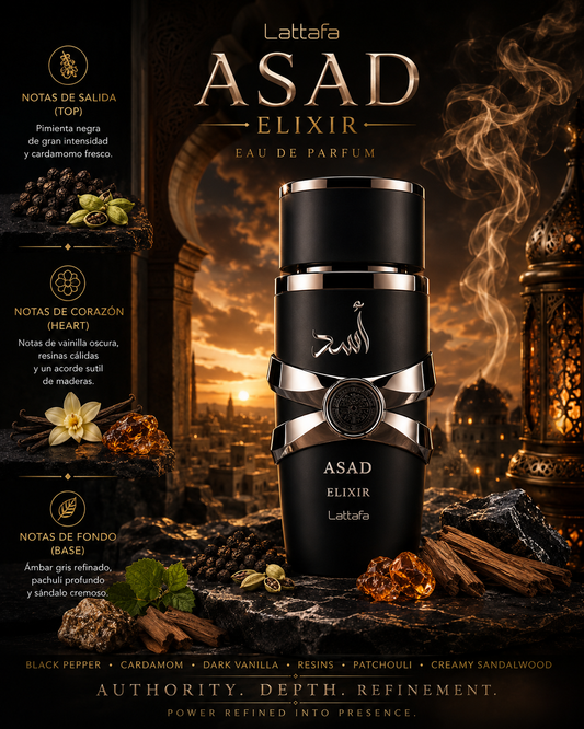 Lattafa – Asad Elixir – 3.4 oz Eau de Parfum (Men)