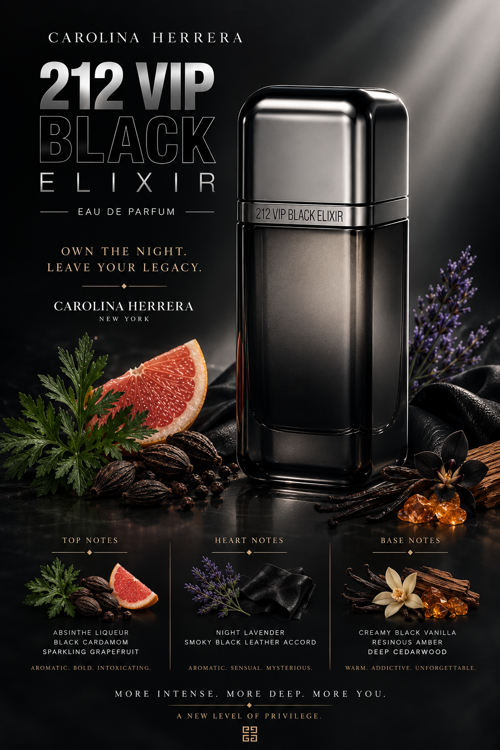 Carolina Herrera 212 VIP Black Elixir — Eau de Parfum