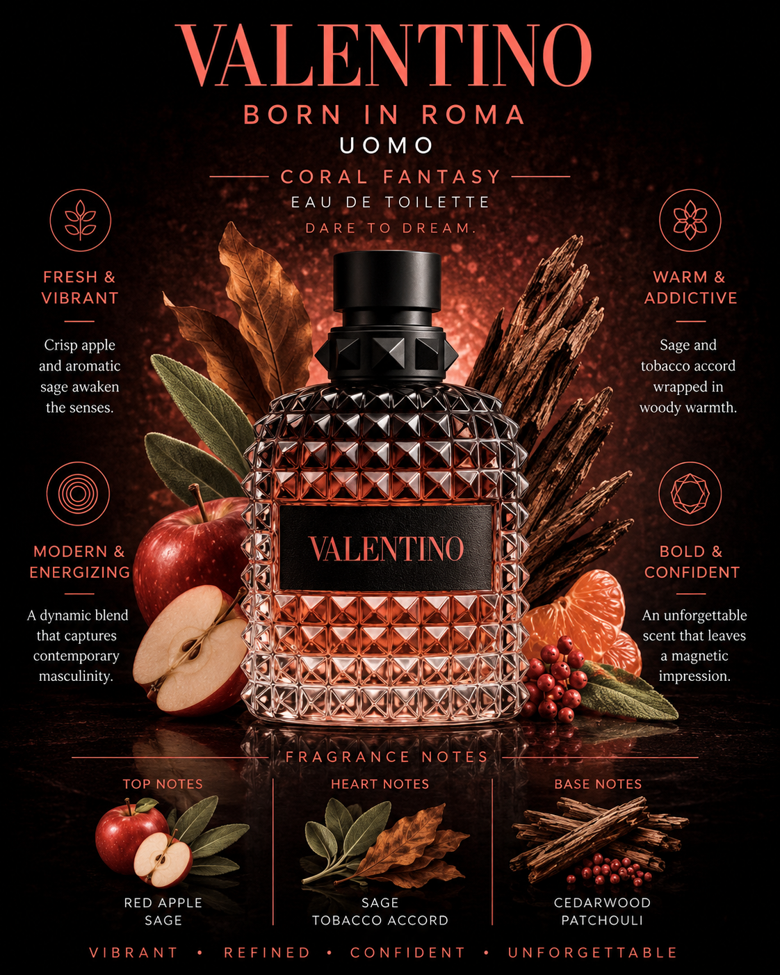 Born in Roma Uomo Coral Fantasy — Valentino  Eau de Toilette · 3.4 oz / 100 ml