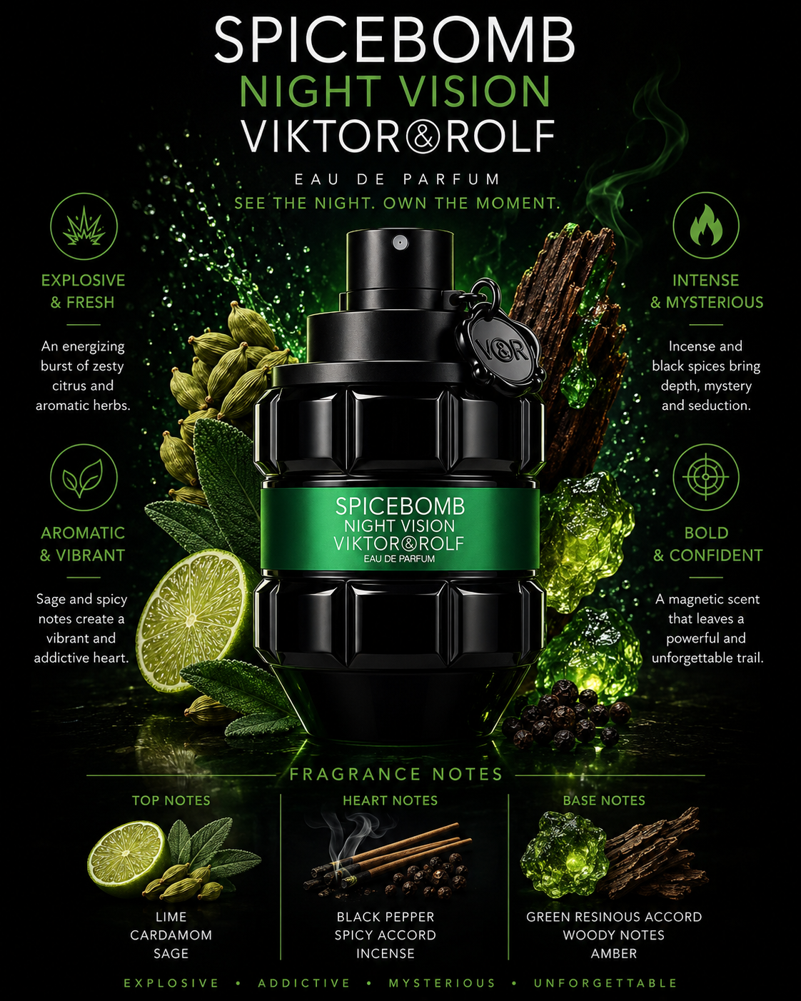 Spicebomb Night Vision by Viktor & Rolf – Eau de Parfum (3.04 oz / 90 ml)
