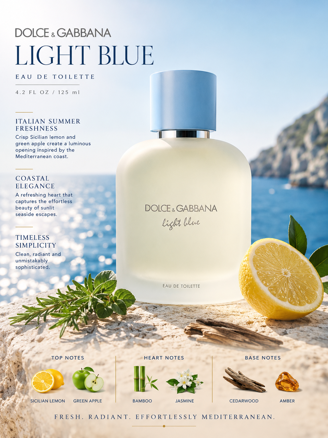 Light Blue by Dolce & Gabbana – Eau de Toilette (4.2 oz / 125 ml)