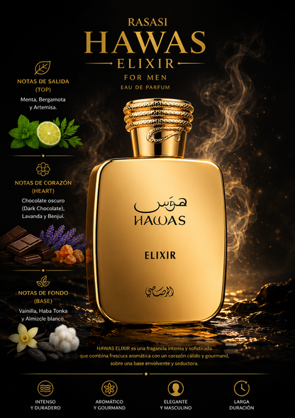 Rasasi – Hawas Elixir for Men – Eau de Parfum (3.38 oz / 100 ml)