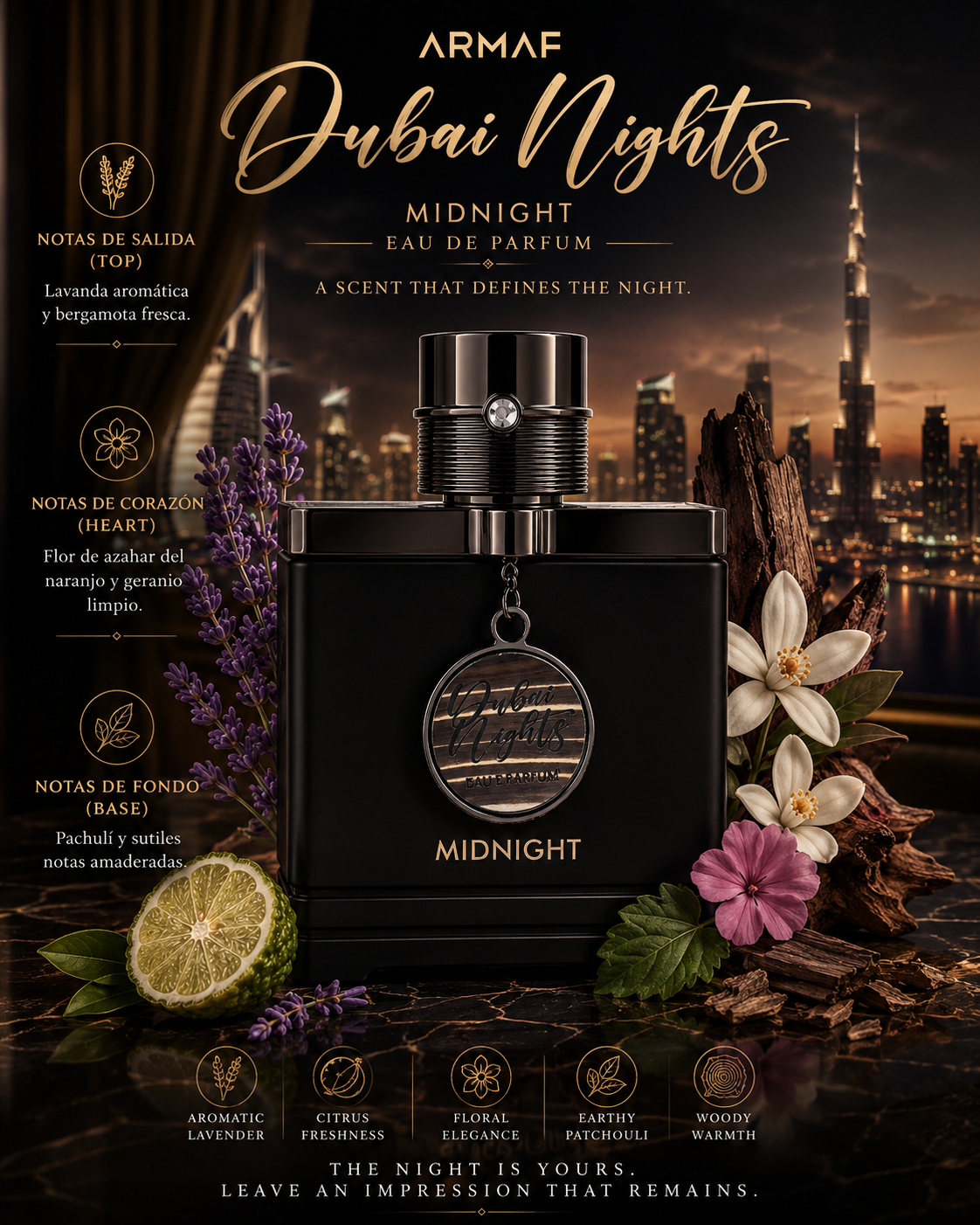 Armaf – Dubai Nights Midnight – 3.4 oz Eau de Parfum