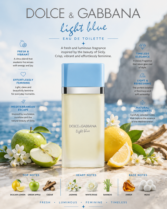 Dolce & Gabbana Light Blue – Eau de Toilette (Women) 3.3 oz / 100 ml