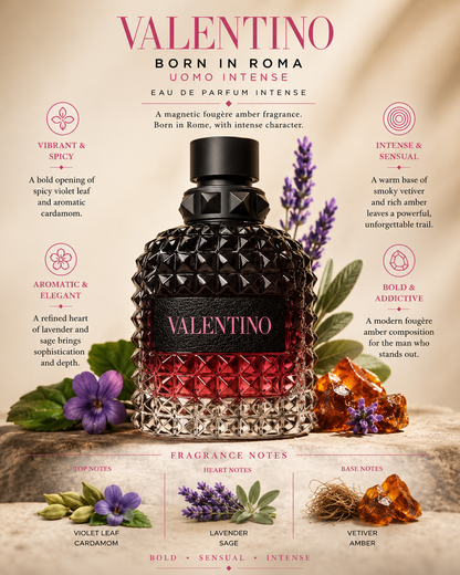Born in Roma Uomo Intense — Valentino  Eau de Parfum Intense · 3.4 oz / 100 ml