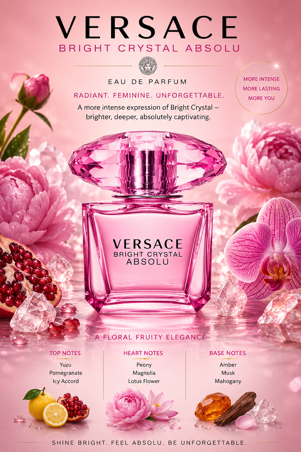Versace Bright Crystal Absolu — Eau de Parfum (Women)  Eau de Parfum · 3.0 oz / 90 ml