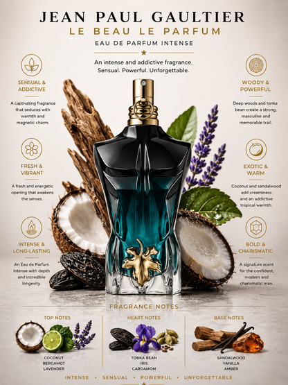 Jean Paul Gaultier Le Beau Le Parfum — Jean Paul Gaultier  Eau de Parfum Intense · 4.2 oz / 125 ml