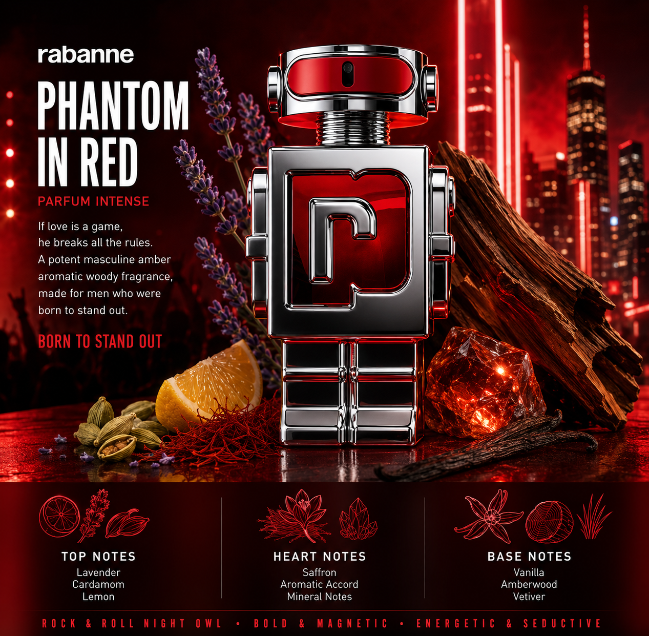 Phantom in Red — Rabanne  Parfum Intense · 3.4 oz / 100 ml