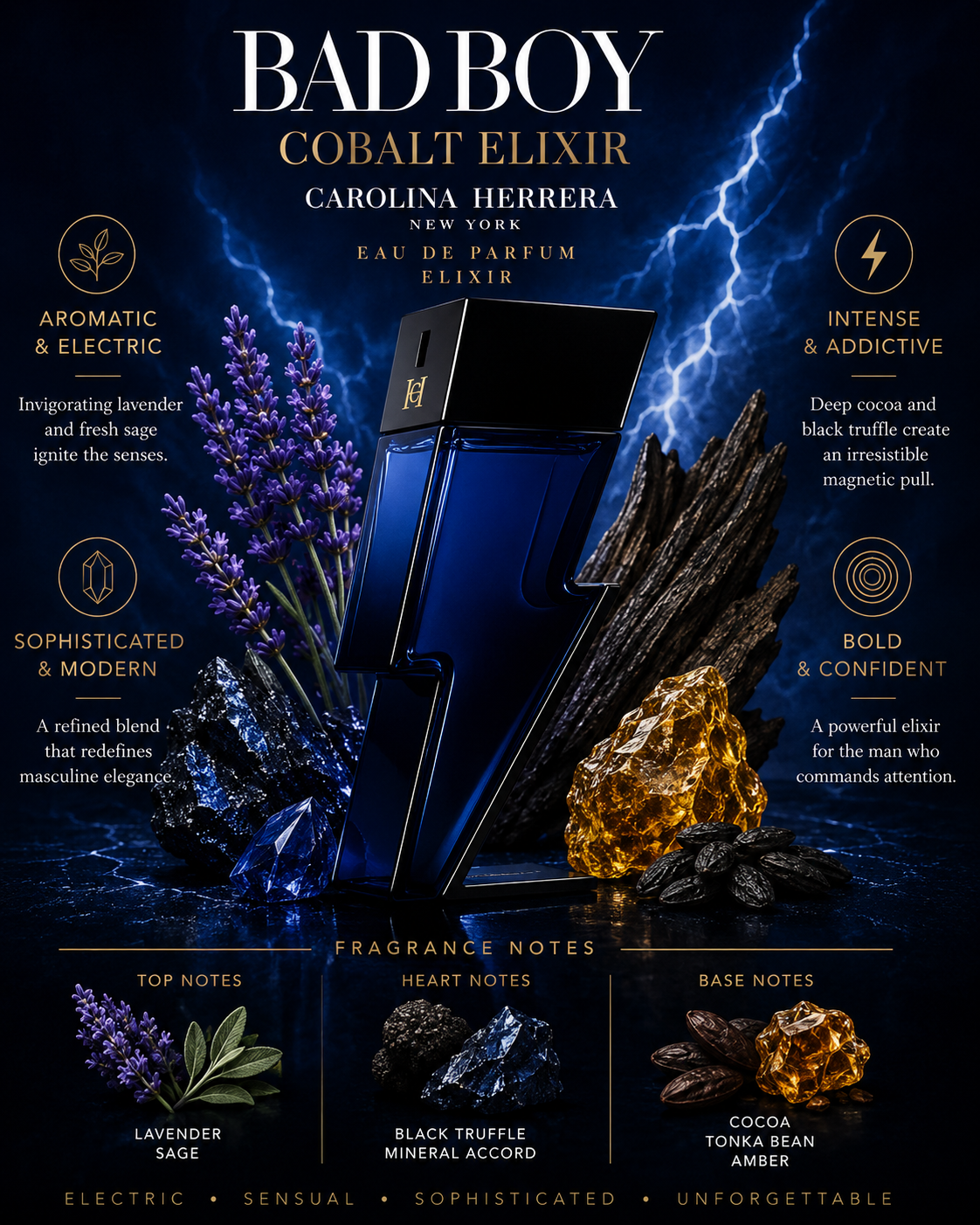 Bad Boy Cobalt Elixir – Eau de Parfum (3.4 oz / 100 ml)