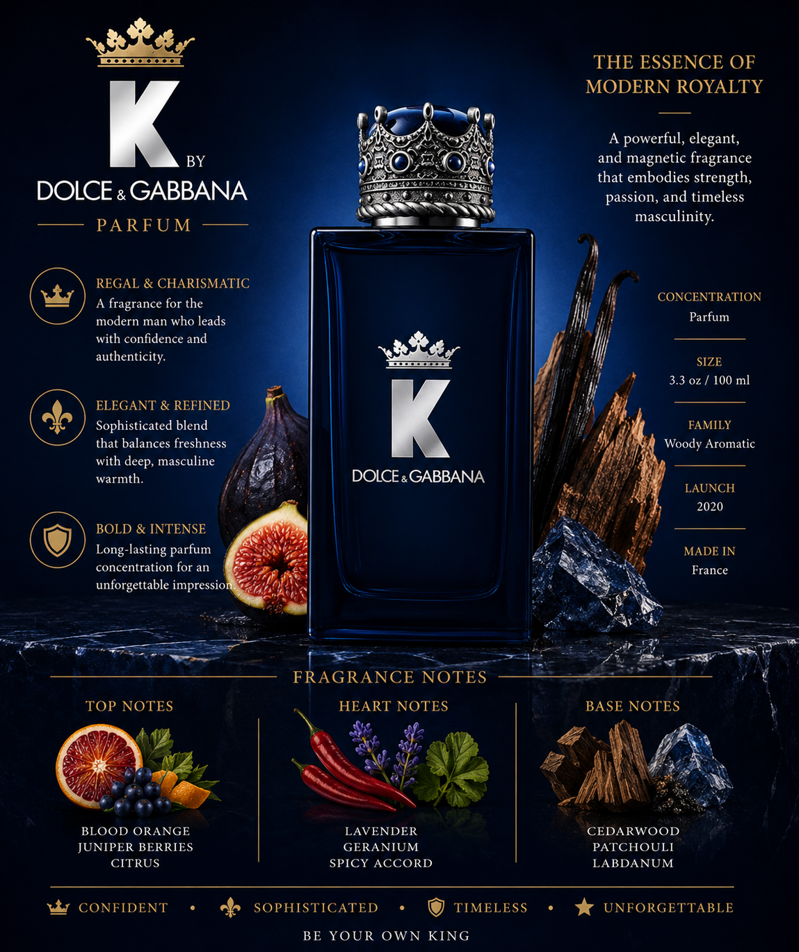 K by Dolce & Gabbana Parfum 3.3 oz / 100 ml
