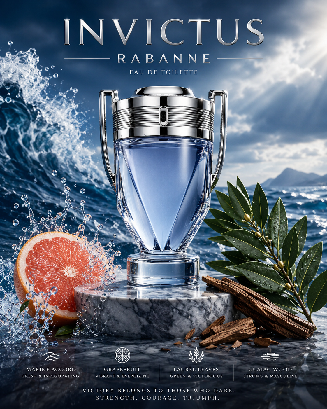 Invictus by Paco Rabanne – Eau de Toilette (3.4 oz / 100 ml)