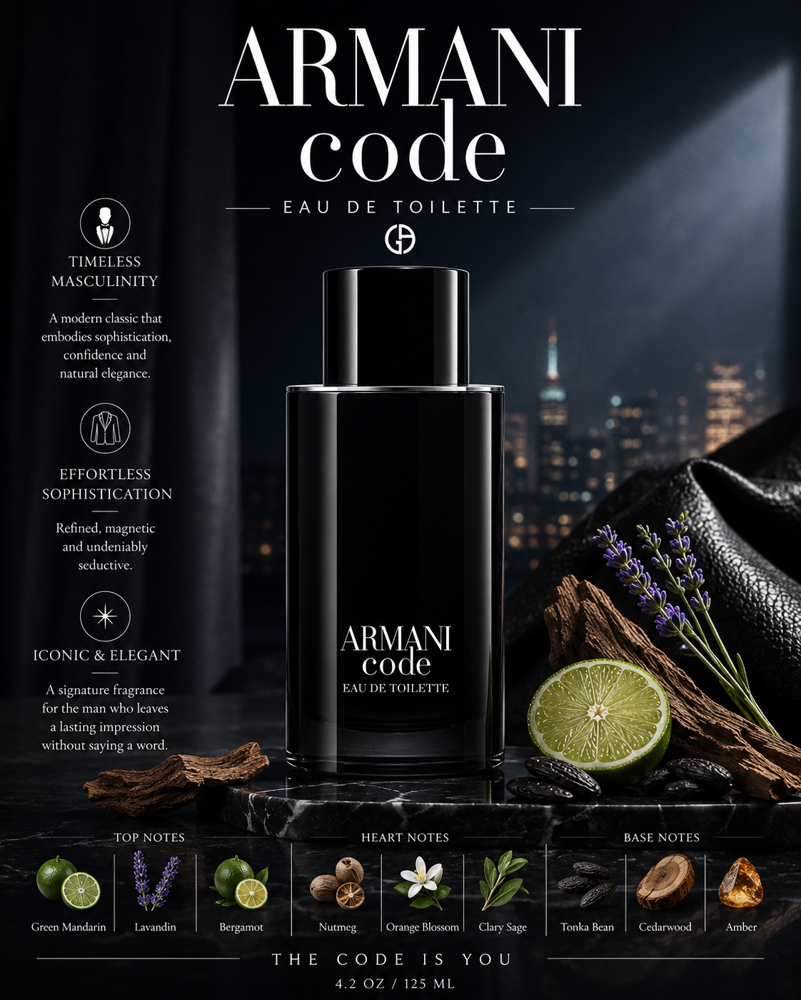 Armani Code Eau de Toilette — Giorgio Armani 4.2 oz / 125 ml