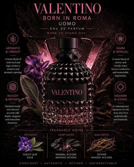 Valentino – Born in Roma Uomo – Eau de Parfum (3.4 oz / 100 ml)