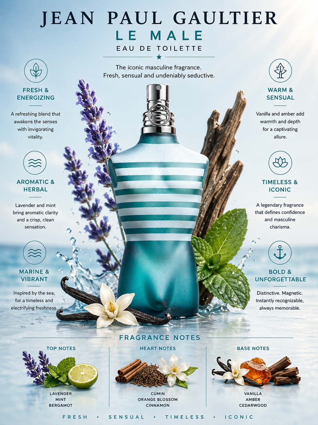 Le Male Eau de Toilette — Jean Paul Gaultier  Eau de Toilette · 4.2 oz / 125 ml