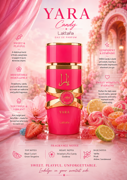 Lattafa – YARA Candy (Women) 3.4 oz Eau de Parfum