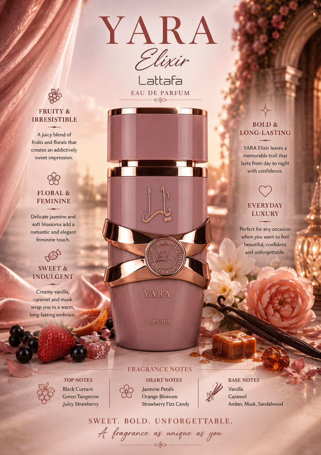 Lattafa – YARA Elixir (Women) 3.4 oz Eau de Parfum