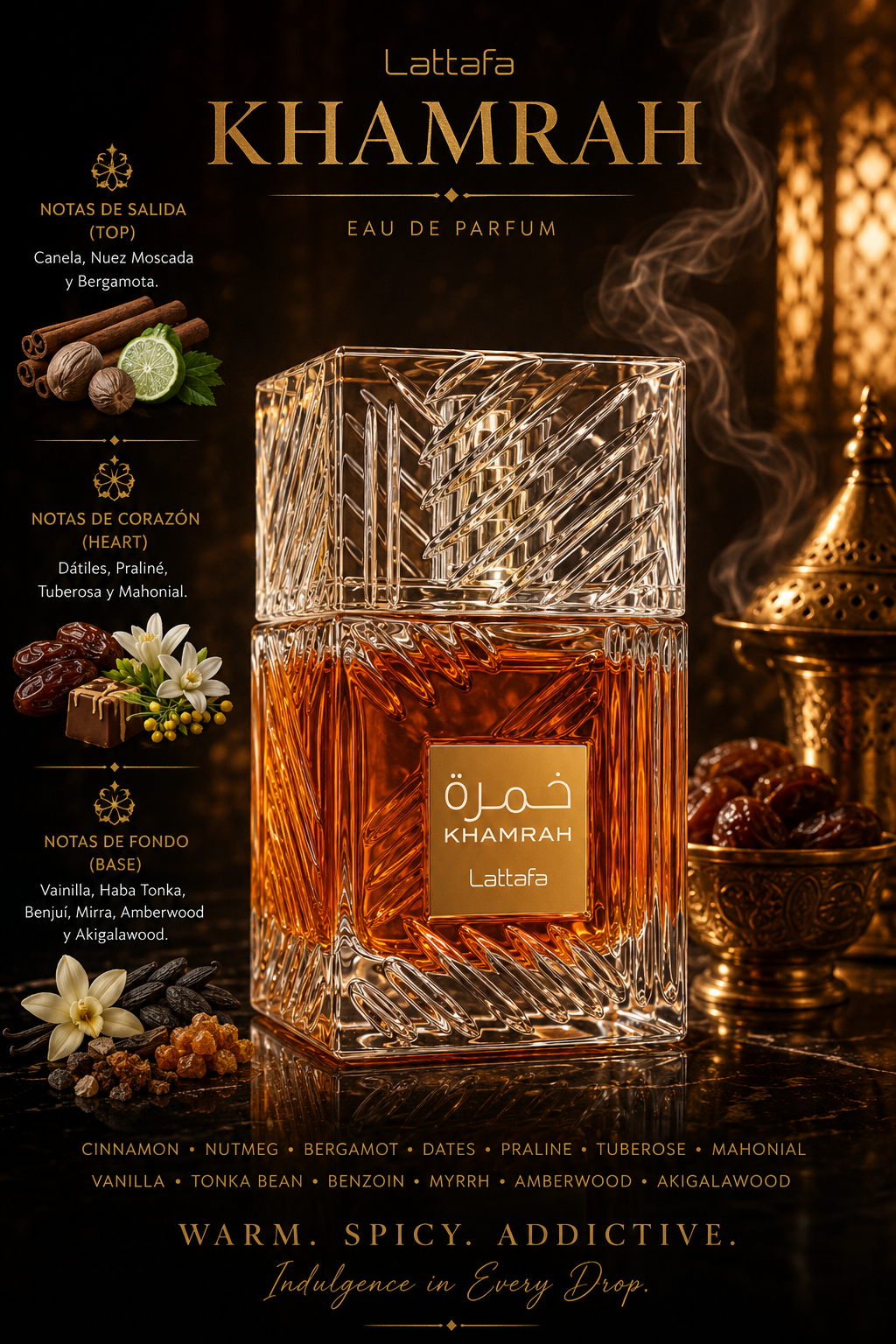 Lattafa – Khamrah – Eau de Parfum (3.4 oz / 100 ml)