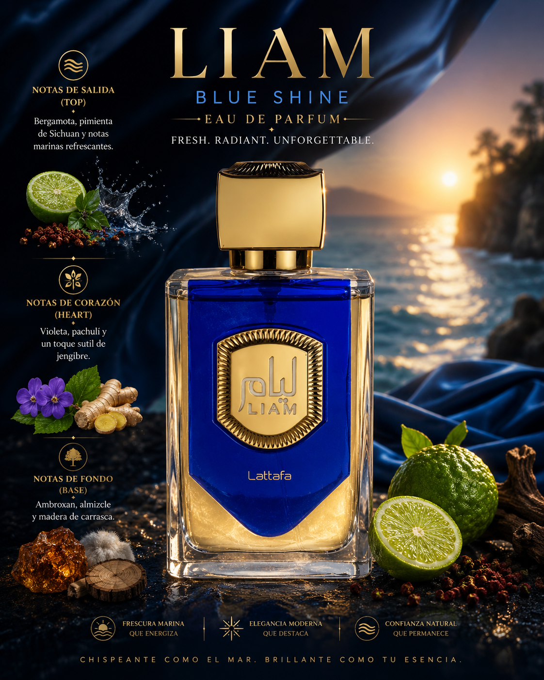Lattafa – Liam Blue – 3.4 oz Eau de Parfum (Men)