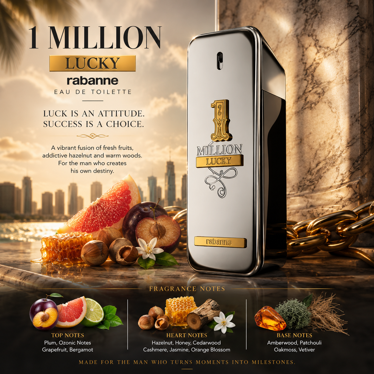 1 Million Lucky — Rabanne  Eau de Toilette · 3.4 oz / 100 ml
