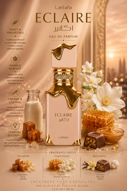 Lattafa – Eclaire– 3.4 oz Eau de Parfum