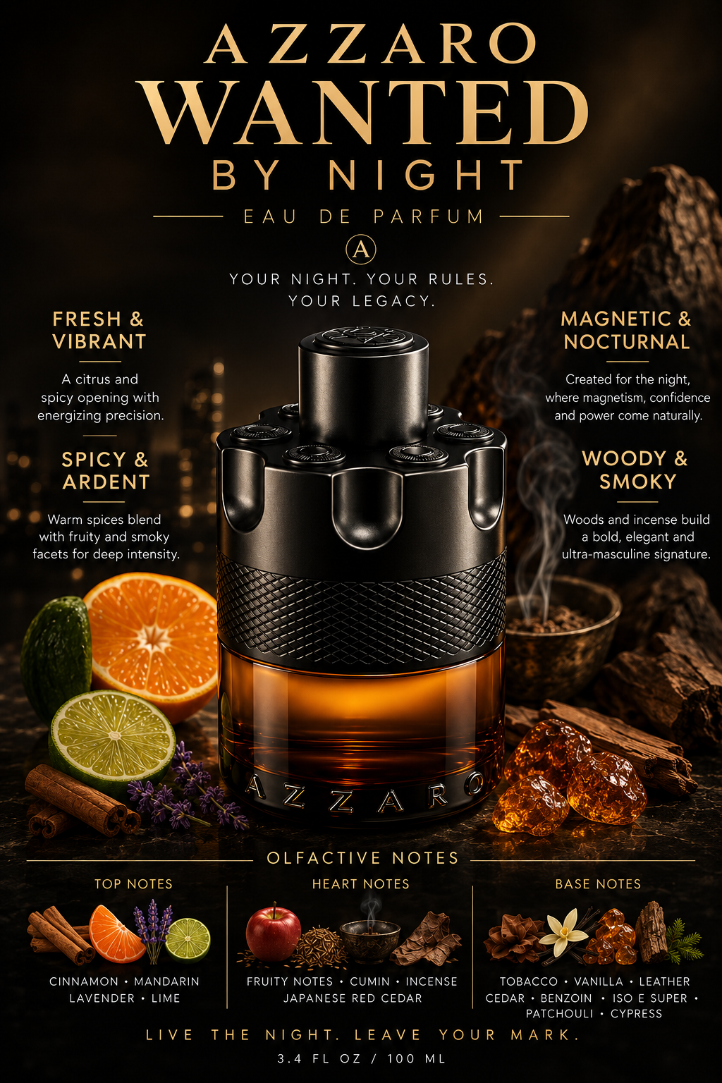 Azzaro Wanted by Night — Azzaro  Eau de Parfum · 3.4 fl oz / 100 ml