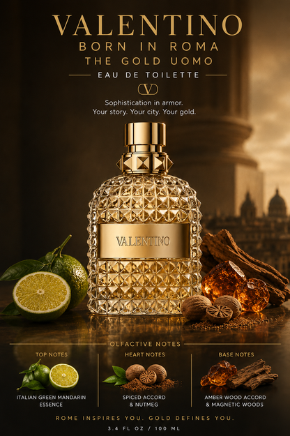 Valentino Uomo Born in Roma The Gold — Valentino  Eau de Toilette · 3.4 fl oz / 100 ml